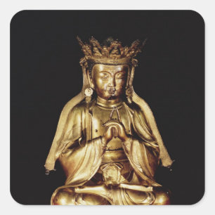 Sticker Carré Bouddha assis