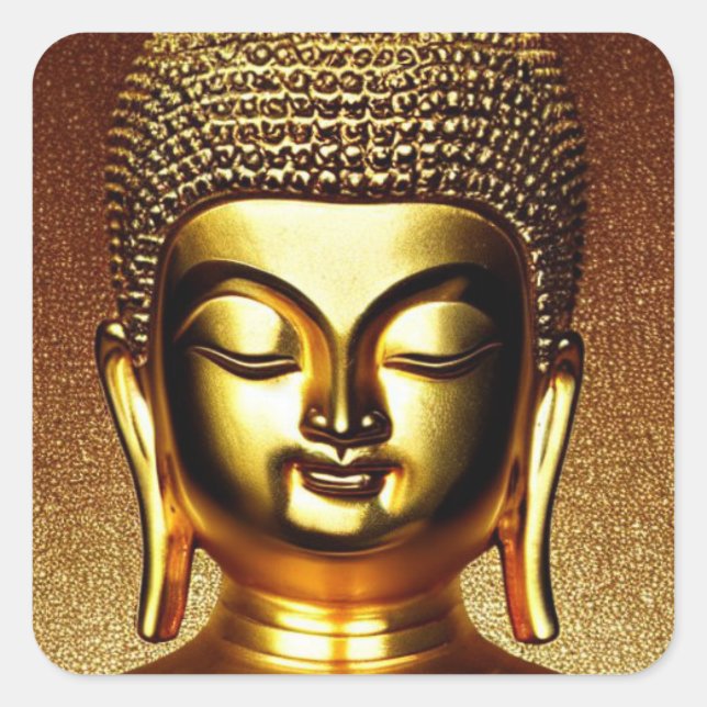 Sticker Carré Bouddha d'or (Devant)