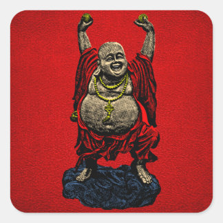 Sticker Carré Bouddha riant (4 couleurs)