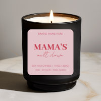 Bougie personnalisée rouge et rose "Mama’s Melt Do