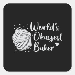 Sticker Carré Boulangerie Boulangerie Pain Bake Gâteau Idée cade