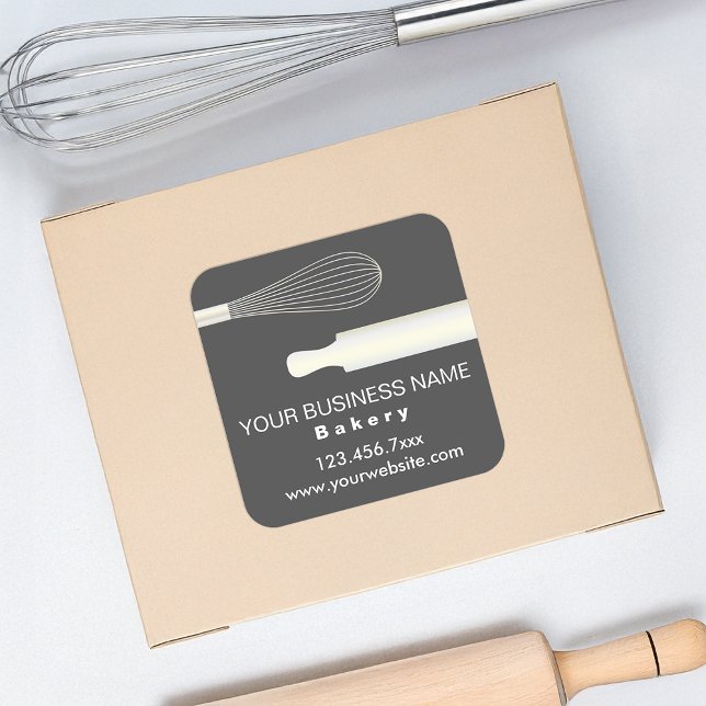 Sticker Carré Boulangerie simple et moderne (Créateur téléchargé)