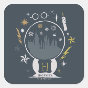 Sticker Carré Boule à neige graphique HOGWARTS™