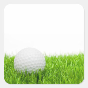 Sticker Carré Boule De Golf En Herbe