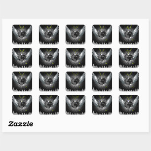Sticker Carré Boule Disco Avec Ailes