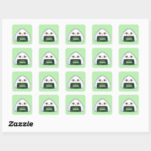 Sticker Carré Boule japonaise de riz Onigiri