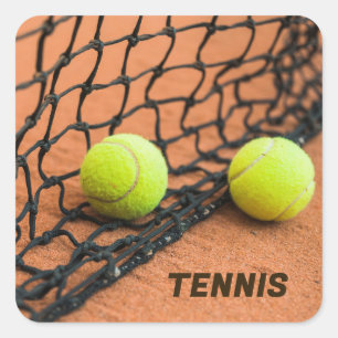 Sticker Carré Boules de tennis de texte personnalisées
