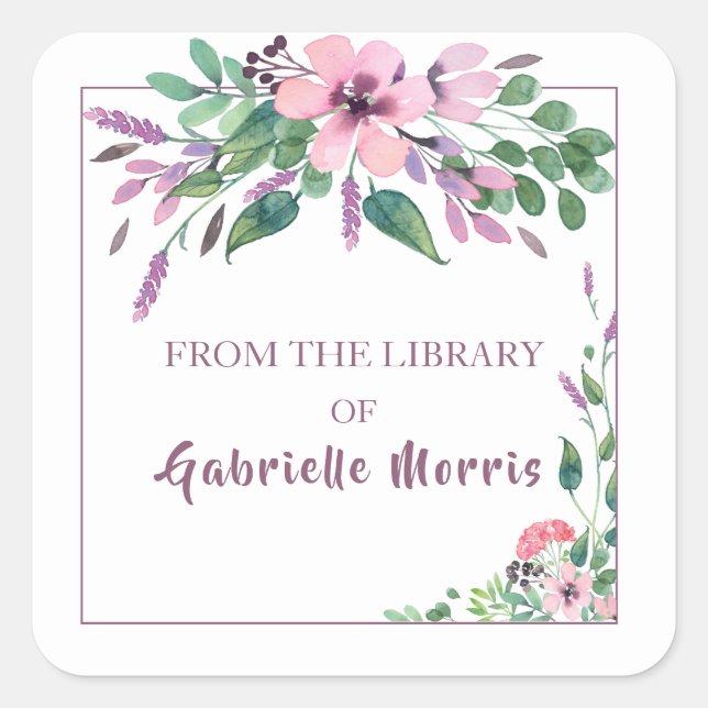 Sticker Carré Bouquet floral du jardin (Devant)