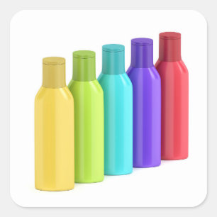 Sticker Carré Bouteilles en plastique pour les liquides