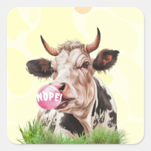 Sticker Carré Bovine Divine Faites Votre Propre Personnalité