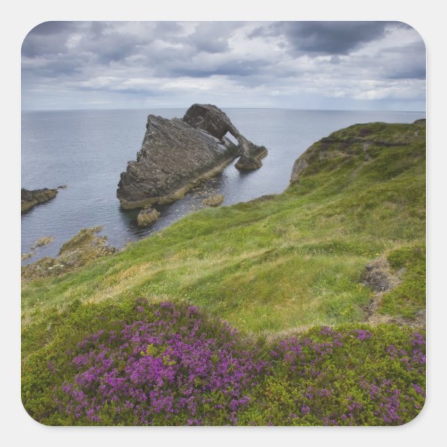 Sticker Carré Bow Fiddle Rock, Portknockie, Écosse (Devant)