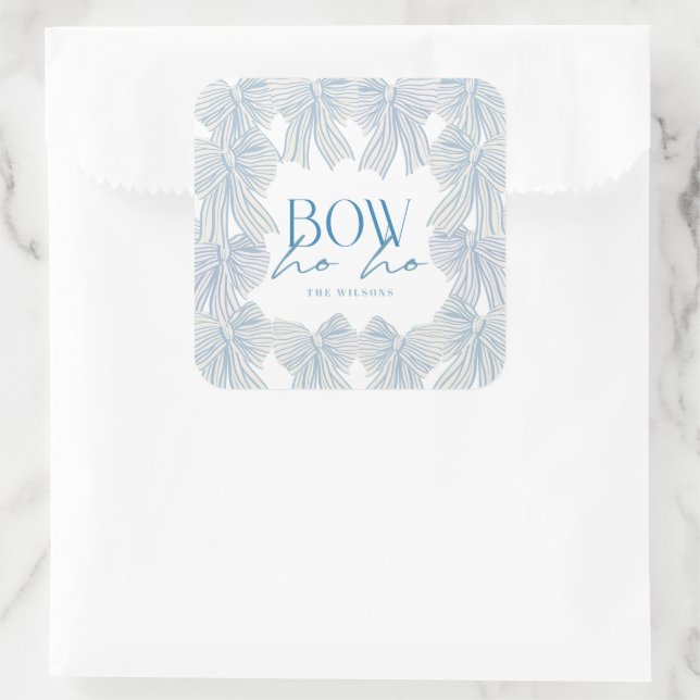 Sticker Carré Bow Ho Blue Bows Noël (Sac)