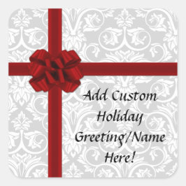 Sticker Carré Bow Ruban Rouge