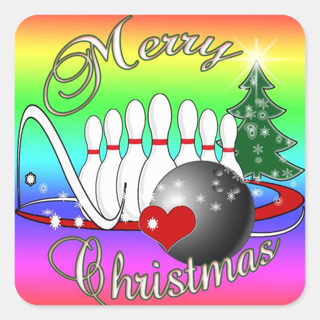 STICKER CARRÉ BOWLER / BOWLING MERRY NOËL (Devant)