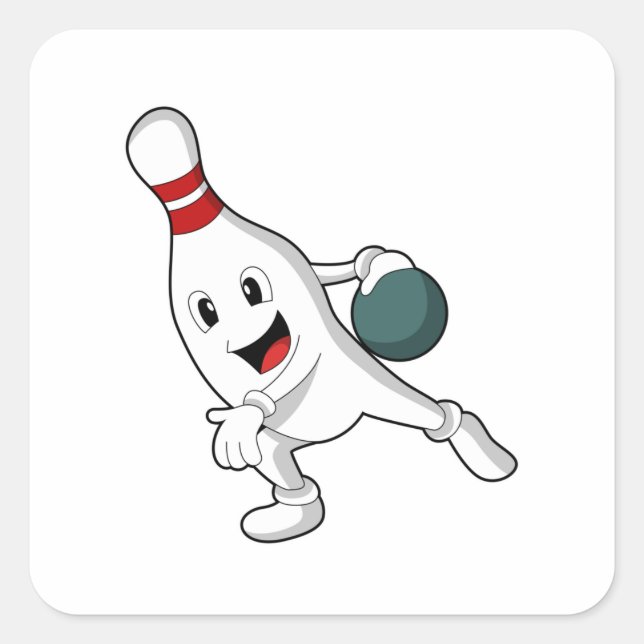 Sticker Carré Bowling pin Bowling (Devant)
