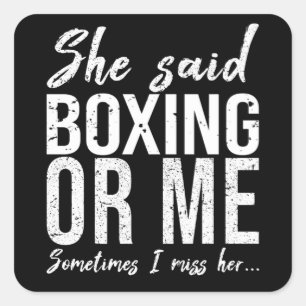 Sticker Carré Boxe drôle de sport idée cadeau