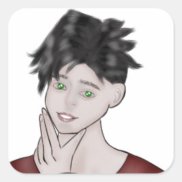 Sticker Carré  Boy Drawing