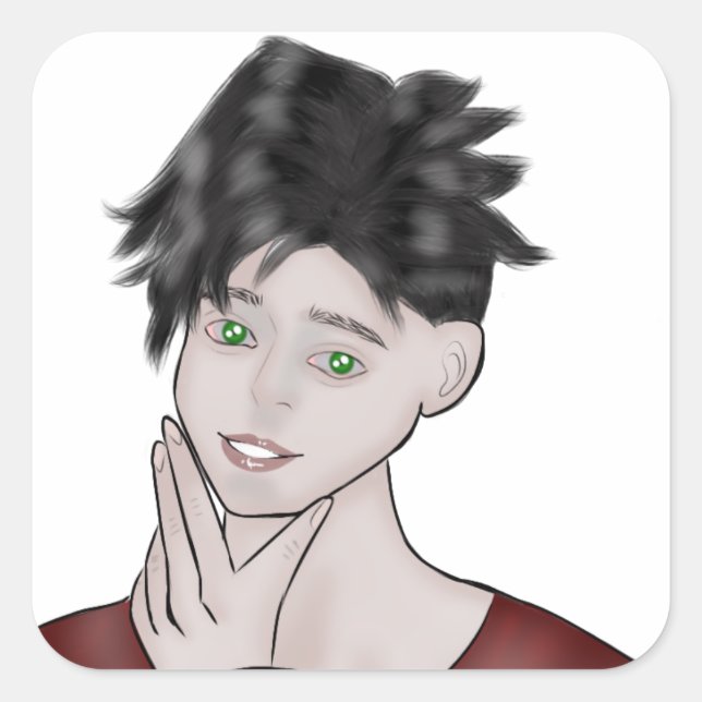 Sticker Carré  Boy Drawing (Devant)