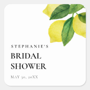 Sticker Carré  Branche de citronnier verdure Shower de mariage  