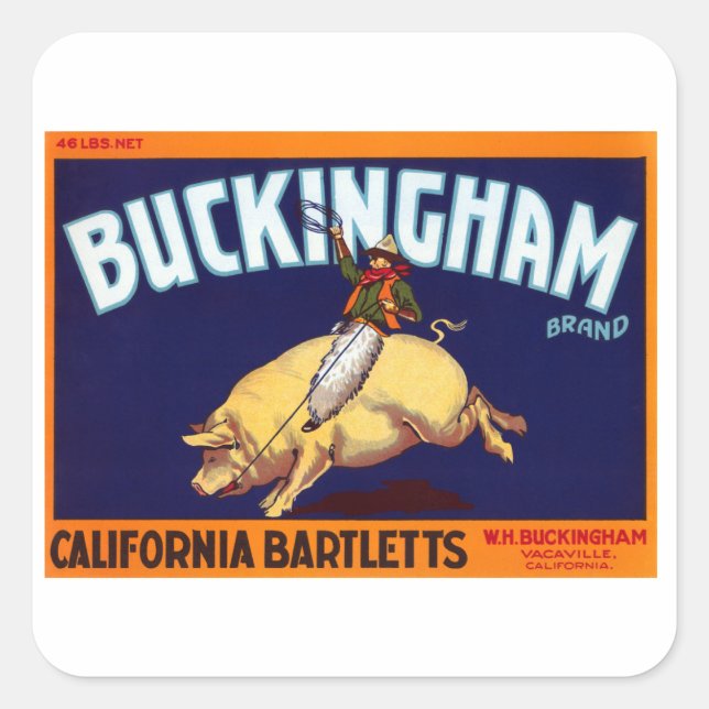 Sticker Carré Brand de Buckingham California Bartletts (Devant)