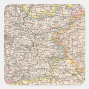 Sticker Carré Brandenburg, Posen Carte Atlas