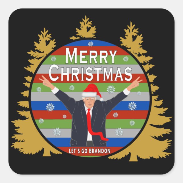 Sticker Carré Brandon Noël Trump Snowflake Holiday (Devant)