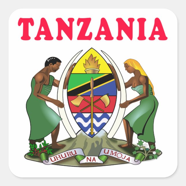 Sticker Carré Bras De Tanzanie (Devant)