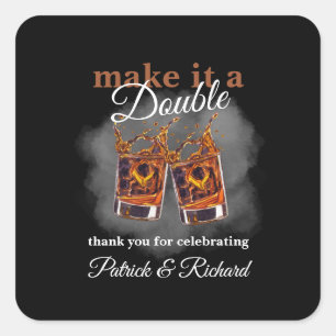 Sticker Carré Bravo en faire une double fête Whiskey Glass