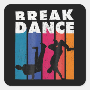 Sticker Carré Breakdance - Breakdance 90s Hip hop Hiphop