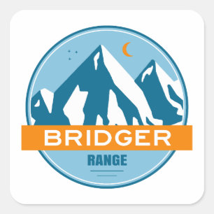 Sticker Carré Bridger Range Montana Stars Moon