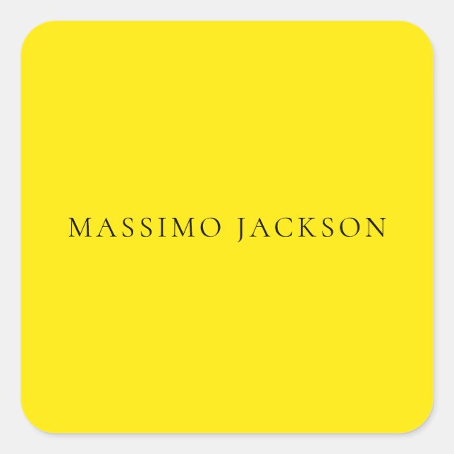 Sticker Carré Bright Yellow Minimalist Plain Modern Aesthetic (Devant)
