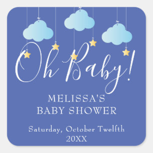 Sticker Carré Brille brille petite étoile Oh Bébé baby shower