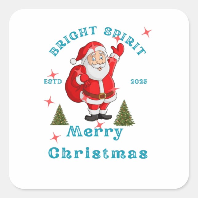 Sticker Carré Bring the holiday cheer to life with Santa design  (Devant)