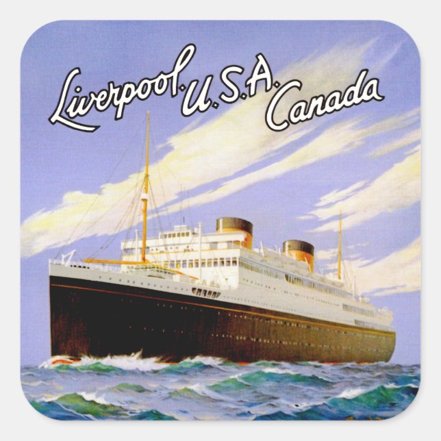 Sticker Carré Britannic ~ Liverpool, États-Unis, Canada (Devant)