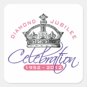 Sticker Carré British Diamond Jubilee - Royal Souvenir