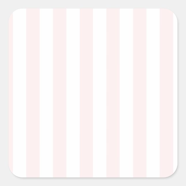 Sticker Carré Broad Stripes - Blanc et rose pâle (Devant)
