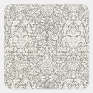 Sticker Carré brocade en dentelle blanche élégante