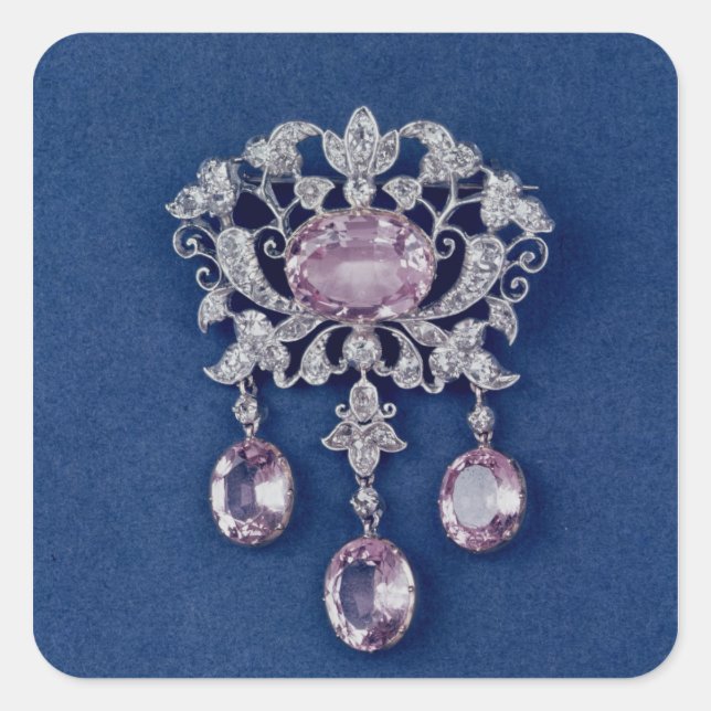 Sticker Carré Broche en forme de fleur, vers 1780 (Devant)