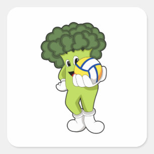 Sticker Carré Brocoli aux sports de volleyball