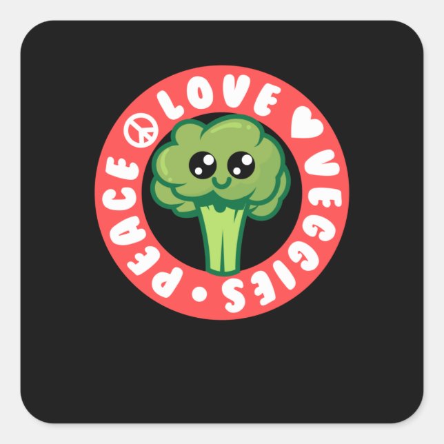 Sticker Carré Brocoli de légumes (Devant)
