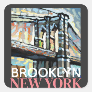 Sticker Carré Brooklyn Bridge New York