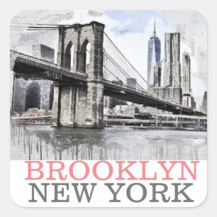 Sticker Carré Brooklyn Bridge New York City