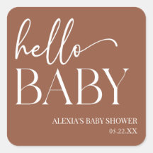 Brown Boho Bohemian Hello Baby shower bébé