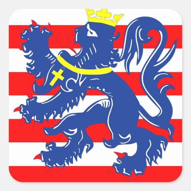 Sticker Carré Bruges ville Drapeau Belgique (Devant)