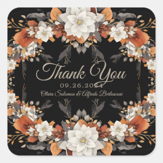 Sticker Carré Brun foncé, caramel de café et beige automne