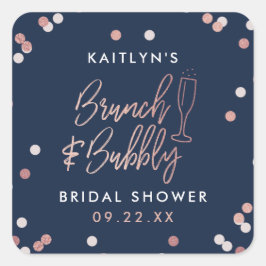 Sticker Carré Brunch & Bubbly Confetti Enterrement de Vie de Jeu