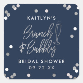 Sticker Carré Brunch & Bubbly Confetti Enterrement de Vie de Jeu