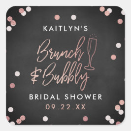 Sticker Carré Brunch & Bubbly Confetti Enterrement de Vie de Jeu