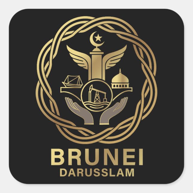 Sticker Carré Brunei Darusslam Southeast Asia (Devant)