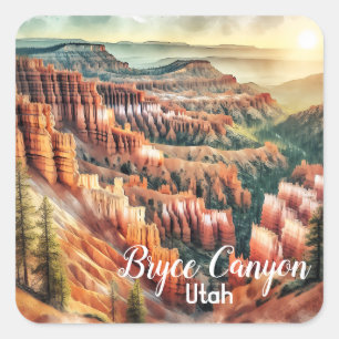 Sticker Carré Bryce Canyon, Parc National de l'Utah